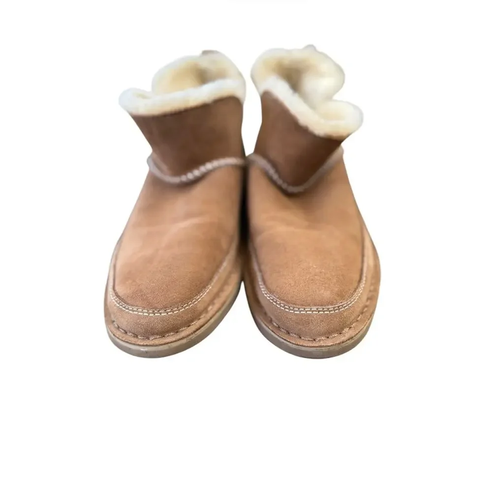 Ugg Melrose Chestnut Ankle Suede Shearling Booties - Sz 9